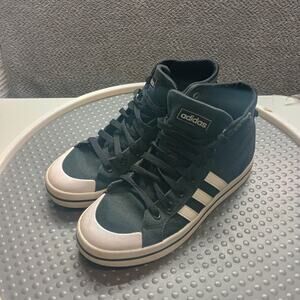 Adidas Cloudfoam Comfort Mid Top Sneakers Women’s 6.5 Black Canvas Casual Shoes